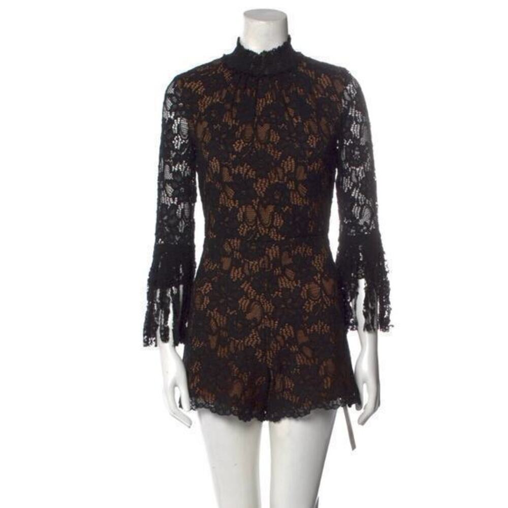 Alexis Lace Mini Black Romper size small